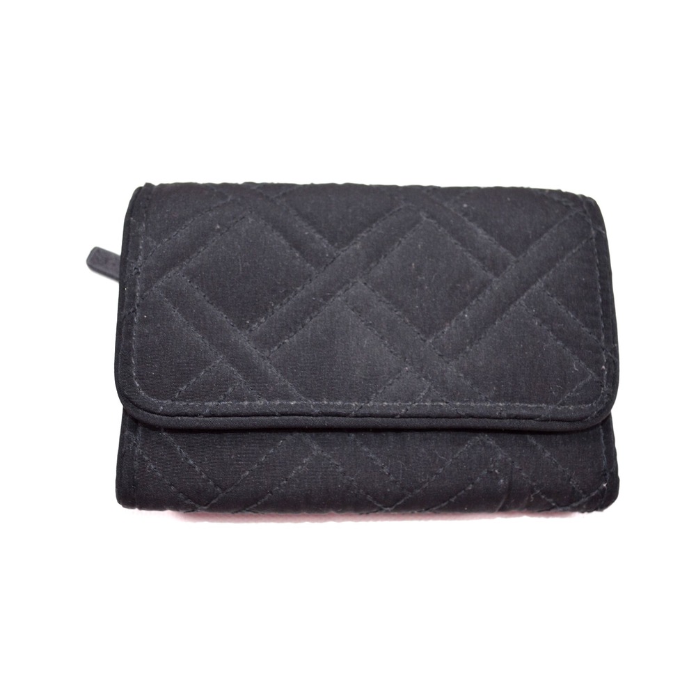 Vera‎ Bradley Black Quilted Trifold Wallet